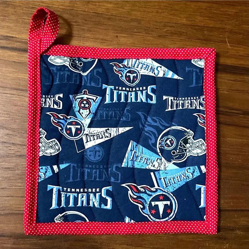 Handmade Pair of NFL Tennessee Titans Potholders
